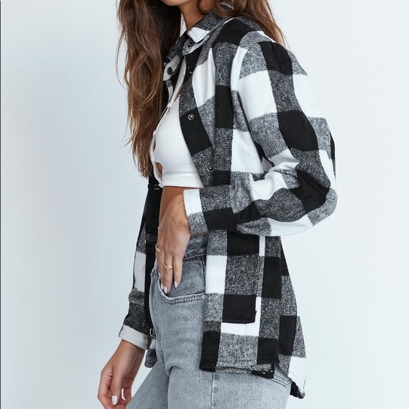 Princess Polly Analee Jacket in Black/White Size L/XL New with tag - Picture 3 of 10